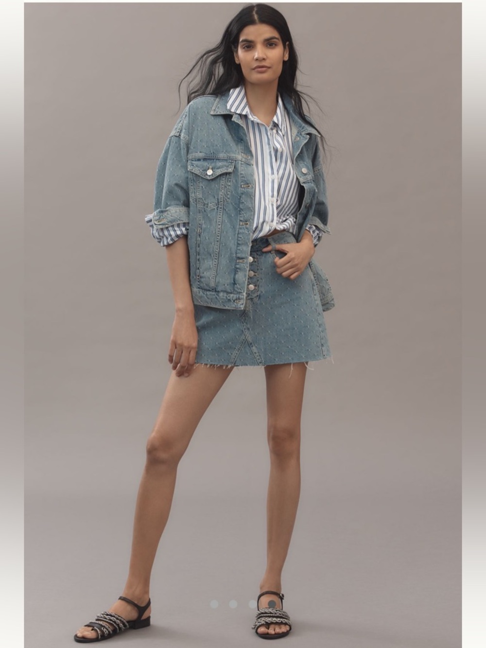 NWT Pilcro Jacquard Denim Mini Skirt - Picture 3 of 6